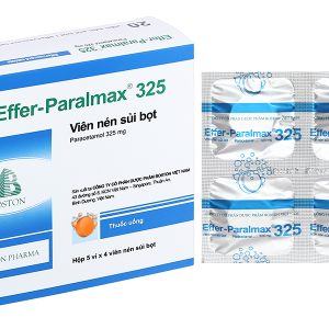Viên sủi Paralmax 325 giảm đau, hạ sốt từ nhẹ đến vừa (5 vỉ x 4 viên)
