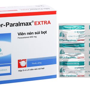 Viên sủi Effer-Paralmax Extra 650mg giảm đau, hạ sốt từ nhẹ đến vừa (5 vỉ x 4 viên)