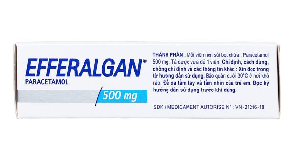 Viên sủi Efferalgan 500mg giúp giảm đau, hạ sốt (4 vỉ x 4 viên)