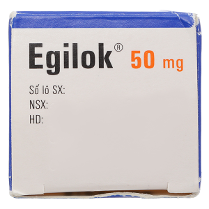 Egilok 50mg trị tăng huyết áp, đau thắt ngực chai 60 viên