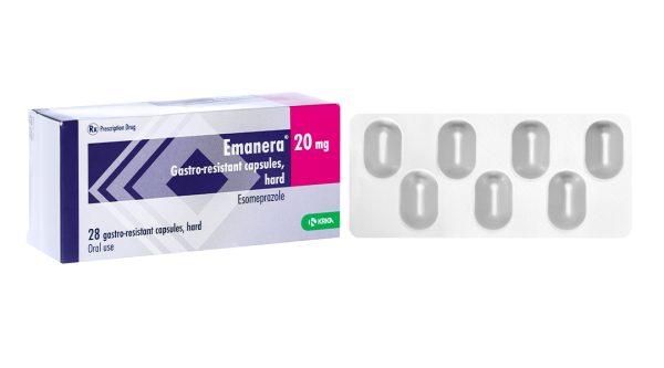 Emanera 20mg trị viêm loét thực quản do trào ngược (4 vỉ x 7 viên)