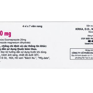 Emanera 20mg trị viêm loét thực quản do trào ngược (4 vỉ x 7 viên)