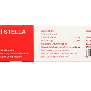 Enalapril Stella 10mg trị tăng huyết áp, suy tim sung huyết (3 vỉ x 10 viên)