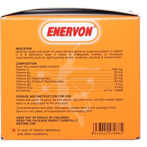 Enervon bổ sung vitamin nhóm B và vitamin C (10 vỉ x 10 viên)
