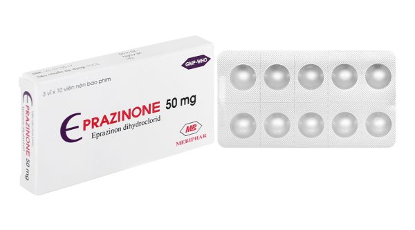 Eprazinone Mebiphar 50mg trị viêm phế quản, suy hô hấp, viêm mũi (3 vỉ x 10 viên)