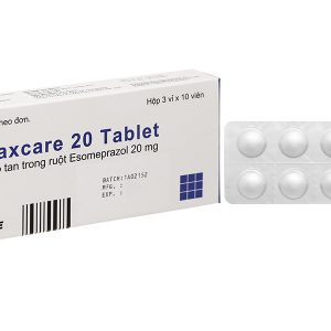 Esomaxcare 20 Tablet trị loét dạ dày, tá tràng (3 vỉ x 10 viên)