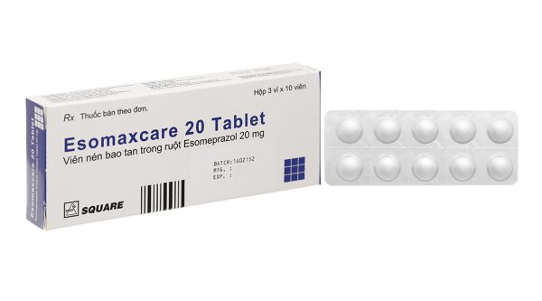 Esomaxcare 20 Tablet trị loét dạ dày, tá tràng (3 vỉ x 10 viên)