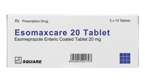 Esomaxcare 20 Tablet trị loét dạ dày, tá tràng (3 vỉ x 10 viên)