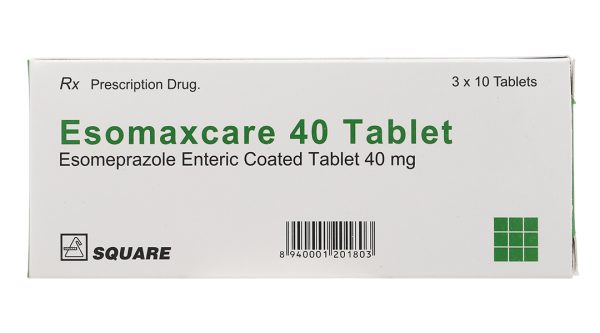 Esomaxcare 40 Tablet trị trào ngược dạ dày, thực quản (3 vỉ x 10 viên)