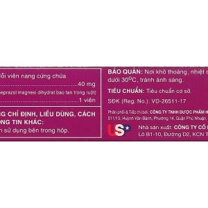 Esomeprazol 40-HV điều trị trào ngược dạ dày, thực quản (3 vỉ x 10 viên)