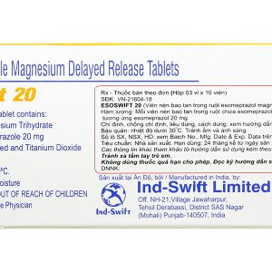Esoswift* 20 trị viêm loét dạ dày, tá tràng (3 vỉ x 10 viên)