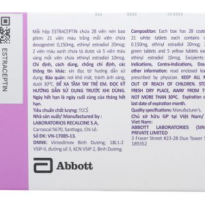 Estraceptin thuốc tránh thai hằng ngày (1 vỉ x 28 viên)