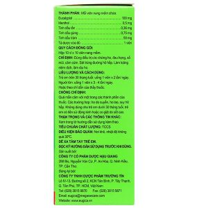 Eugica Fort điều trị các chứng ho, đau họng, sổ mũi (10 vỉ x 10 viên)