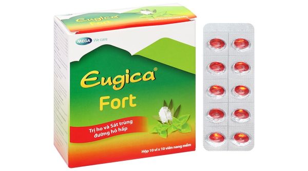 Eugica Fort điều trị các chứng ho, đau họng, sổ mũi (10 vỉ x 10 viên)