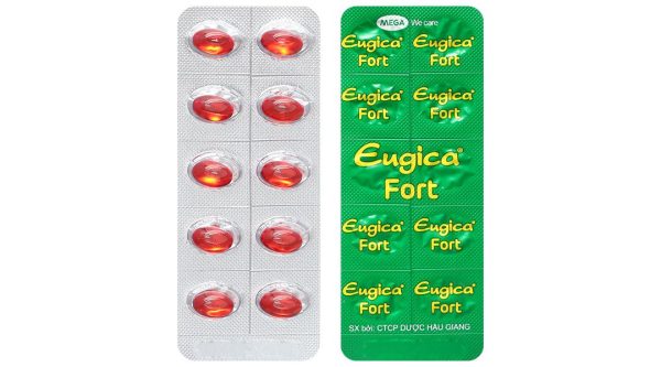 Eugica Fort điều trị các chứng ho, đau họng, sổ mũi (10 vỉ x 10 viên)