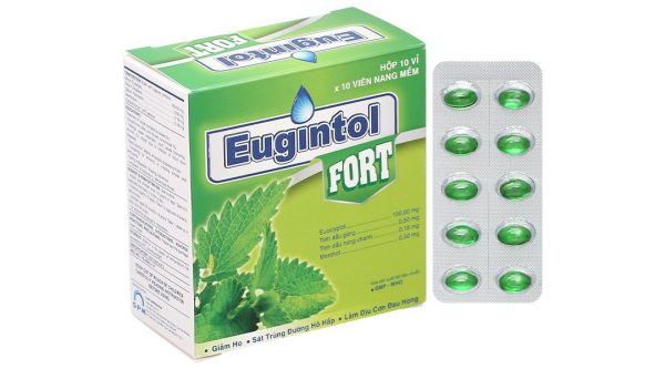 Eugintol Fort điều trị các chứng ho do đau họng, sổ mũi, cảm cúm (10 vỉ x 10 viên)