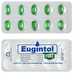 Eugintol Fort điều trị các chứng ho do đau họng, sổ mũi, cảm cúm (10 vỉ x 10 viên)