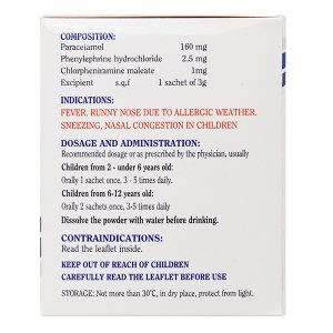 Thuốc bột Euquimol trị cảm sốt, sổ mũi do dị ứng thời tiết (30 gói x 3g)