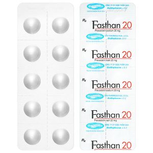 Fasthan 20mg trị rối loạn lipid máu, dự phòng biến cố tim mạch (3 vỉ x 10 viên)