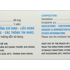 Fatodin 40 trị loét dạ dày, tá tràng (10 vỉ x 10 viên)