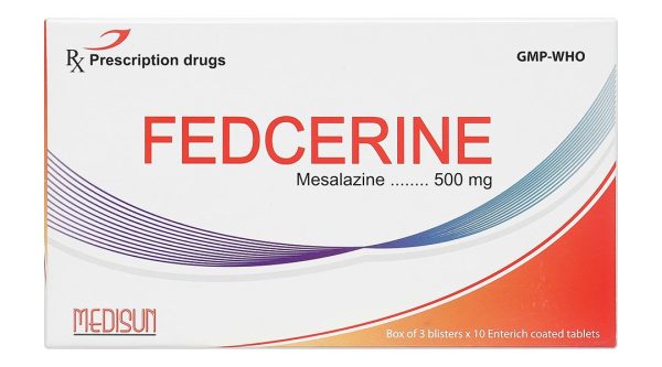 Fedcerine 500mg điều trị viêm loét đại tràng (3 vỉ x 10 viên)