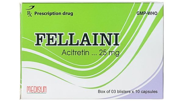 Fellaini 25mg điều trị vẩy nến và bệnh ngoài da (3 vỉ x 10 viên)
