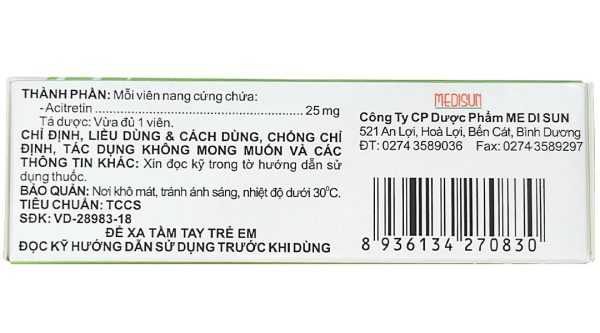 Fellaini 25mg điều trị vẩy nến và bệnh ngoài da (3 vỉ x 10 viên)