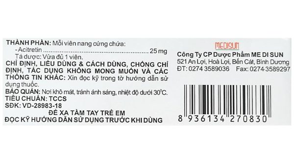 Fellaini 25mg điều trị vẩy nến và bệnh ngoài da (3 vỉ x 10 viên)