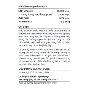 Ferrovit bổ sung sắt và axit folic, trị thiếu máu (5 vỉ x 10 viên)
