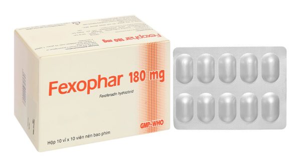 Fexophar 180mg trị viêm mũi dị ứng, mày đay, ngứa (10 vỉ x 10 viên)