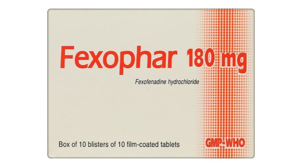 Fexophar 180mg trị viêm mũi dị ứng, mày đay, ngứa (10 vỉ x 10 viên)