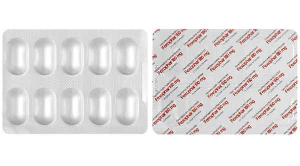 Fexophar 180mg trị viêm mũi dị ứng, mày đay, ngứa (10 vỉ x 10 viên)