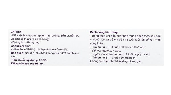 Fexophar 60mg trị viêm mũi dị ứng, dị ứng da, nổi mề đay (5 vỉ x 10 viên)