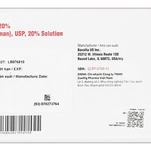 Dung dịch tiêm truyền Flexbumin 20% trị thiếu hụt albumin huyết túi 50ml