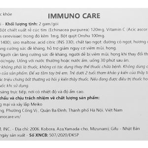 Cốm Fujina Immuno Care hỗ trợ tăng đề kháng, giảm nguy cơ viêm hô hấp hộp 15 gói x 2g