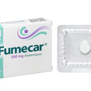 Viên nhai Fumecar 500mg trị giun kim, giun tóc, giun đũa, giun móc (1 vỉ x 1 viên)