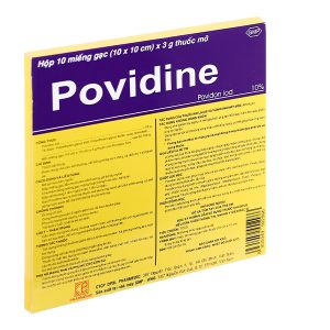 Gạc Povidine iodine 10% sát trùng vết thương hộp 10 miếng