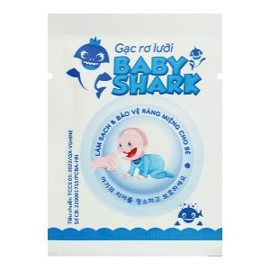 Gạc rơ lưỡi Baby Shark giúp sạch lưỡi, nướu, răng hộp 50 gói