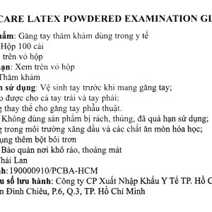 Găng tay y tế có bột Super Care size M hộp 50 đôi