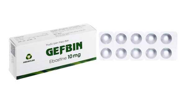 Gefbin 10mg trị viêm mũi dị ứng, nổi mày đay vô căn mạn tính (3 vỉ x 10 viên)