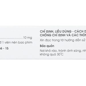 Gefbin 10mg trị viêm mũi dị ứng, nổi mày đay vô căn mạn tính (3 vỉ x 10 viên)