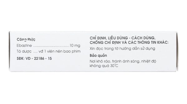 Gefbin 10mg trị viêm mũi dị ứng, nổi mày đay vô căn mạn tính (3 vỉ x 10 viên)