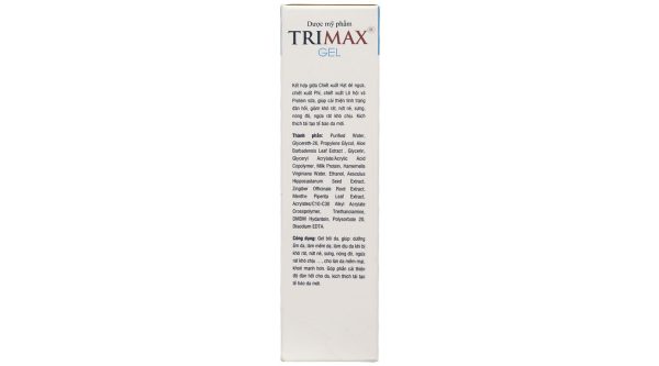 Gel Trimax giúp giảm các triệu chứng đau rát, sưng, nóng do trĩ gây ra tuýp 20g