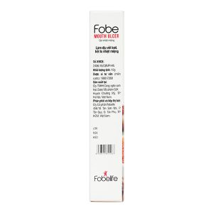 Gel Fobelife Fobe Mouth Ulcer hỗ trợ giảm nhiệt miệng tuýp 10g
