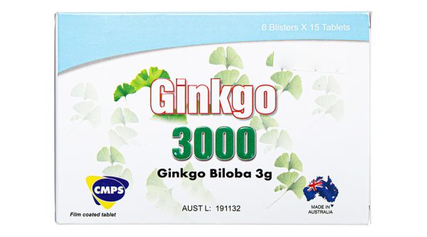 Ginkgo 3000 tuần hoàn máu não, giảm biến chứng đột quỵ (6 vỉ x 15 viên)