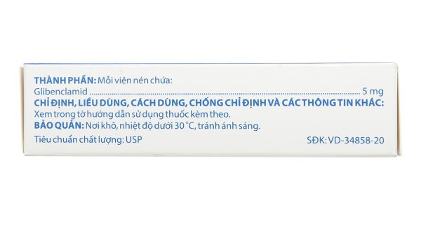 Glibenclamid Domesco 5mg trị đái tháo đường (5 vỉ x 20 viên)