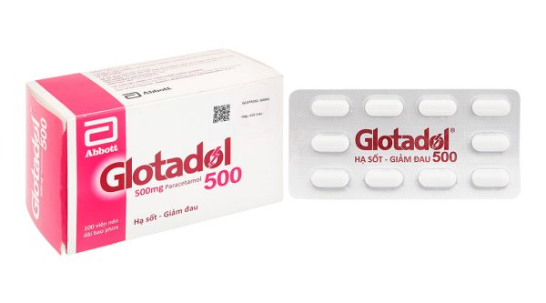 Glotadol 500 hạ sốt, giảm các cơn đau từ nhẹ đến vừa (10 vỉ x 10 viên)