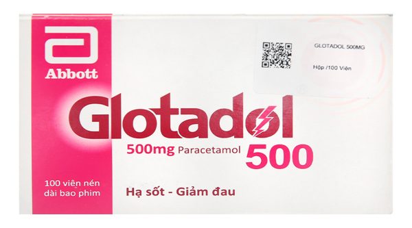 Glotadol 500 hạ sốt, giảm các cơn đau từ nhẹ đến vừa (10 vỉ x 10 viên)