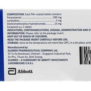 Glotadol Cold làm giảm các triệu chứng do cảm lạnh và cảm cúm (10 vỉ x 10 viên)