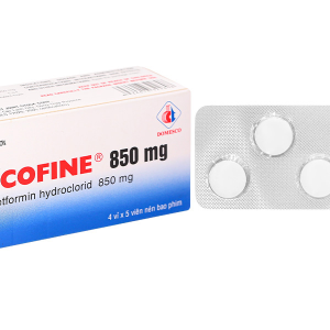 Glucofine 850mg điều trị đái tháo đường tuýp 2 (4 vỉ x 5 viên)